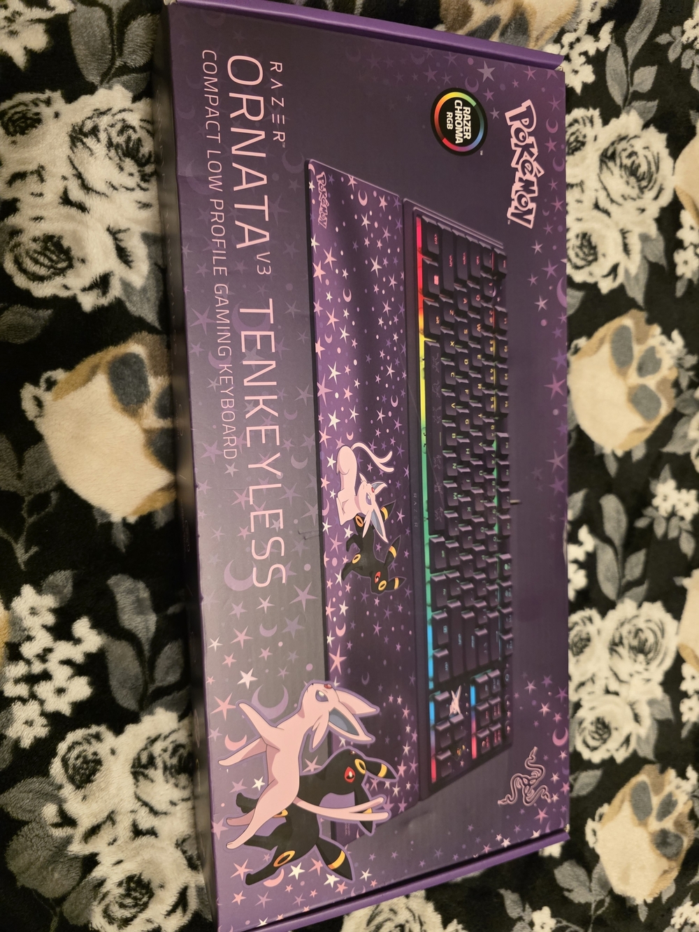 Razer Ornata V3 Tenkeyless Pokémon Umbreon & Espeon Keyboard - Purple